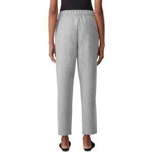 Eileen Fisher  Grey Soft Wool Pull On Tapered Ankle Pant  Size Large